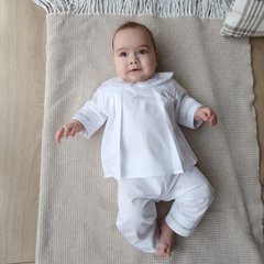 Крестильный костюм для мальчика "Завитки" серебро, AN5911, 0-1 мес (56 см), 0-1 мес