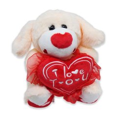 М'яка іграшка "Собачка з серцем", персикова, 200198, один розмір