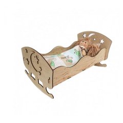 Деревянная кровать для куклы, 170030, один размер