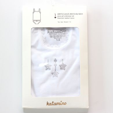 Комплект нижнего белья (майка и трусы) для девочки Katamino, K128040, 1-2 года (80-92 см), 12 мес (80 см)
