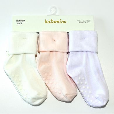 Набор хлопковых носков со стопперами (3 пары) Katamino, K42002, 18-24 мес (18-21), 18-24 мес