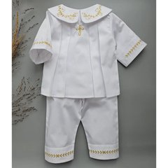 Хрестильний костюм для хлопчика "Завитки" ANGELSKY, AN5911, 0-1 міс (56 см), 0-1 міс
