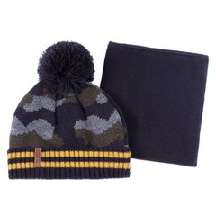 Комплект зимний: шапка+ манишка Peluche&Tartine, F19 ACC 61EG DeepGray, 3-5 лет, 52
