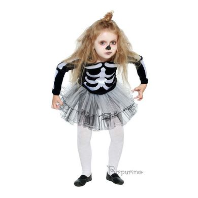 Костюм маскарадний Скелет - дівчинка Purpurino, 2051, 2-4 роки (92-104 см), 3 роки
