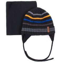 Комплект зимний: шапка и манишка Peluche&Tartine, F20ACC69EG-Black, 3-5 лет (50-52 см), 50