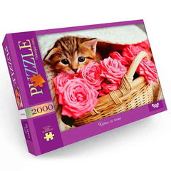 Пазл "Котик в розах" Danko Toys C2000-01-05, ROY-C2000-01-05
