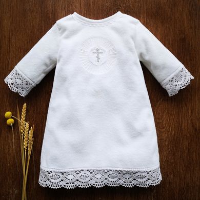 Теплая рубашка для крещения Махровая ANGELSKY, AN2704, 0-3 мес (56 см), 0-3 мес