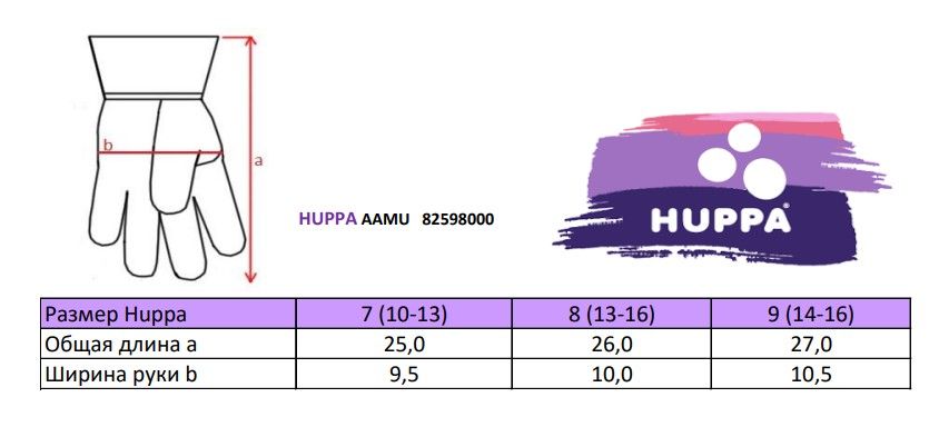 Перчатки флисовые HUPPA AAMU, 82598000-00035, 7 (10-13 лет), 10-12 лет