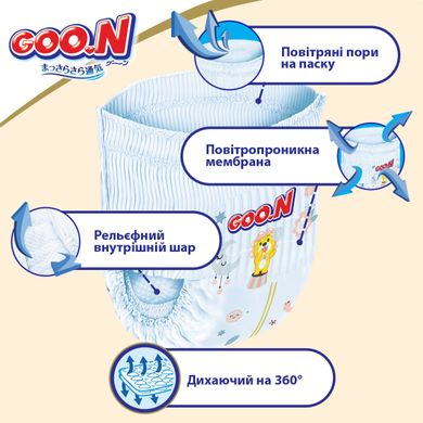 Трусики-підгузки GOO.N Premium Soft для дітей 9-14 кг, Kiddi-863228, 9-14 кг, 9-14 кг
