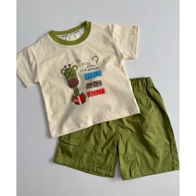 Костюм на літо хлопчика з жирафіком CHB-10862, 100 см, 3 роки (98 см)
