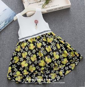 Платье детское летнее с желтыми цветочками CHB-9858, CHB-9858, 90 см, 18 мес (86 см)