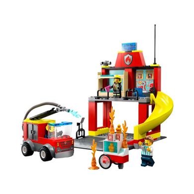 Конструктор LEGO Пожежне депо та пожежна машина, 60375, 4-8