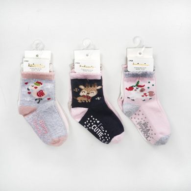 Набір бавовняних шкарпеток зі стопером (3 пари) Katamino, K44042, 12-18 міс (15-18), 12-18 міс