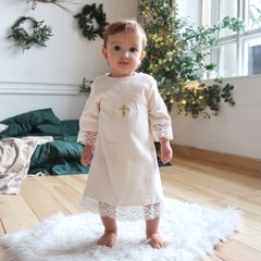 Крестильная детская рубашка Махровая ANGELSKY, AN2705, 0-3 мес (56 см), 0-3 мес