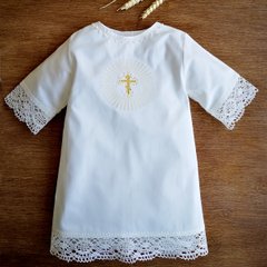 Нарядная рубашка для крещения Торжество ANGELSKY, AN2002-1, 0-3 мес (56 см), 0-3 мес (50-62 см)