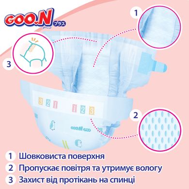 Подгузники GOO.N Plus для новорожденных до 5 кг, Kiddi-843333, 0-5 кг, 0-5 кг