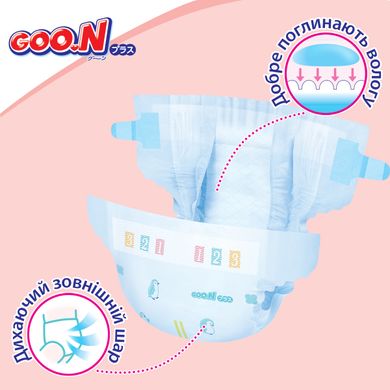 Підгузки GOO.N Plus для новонароджених до 5 кг, Kiddi-843333, 0-5 кг, 0-5 кг