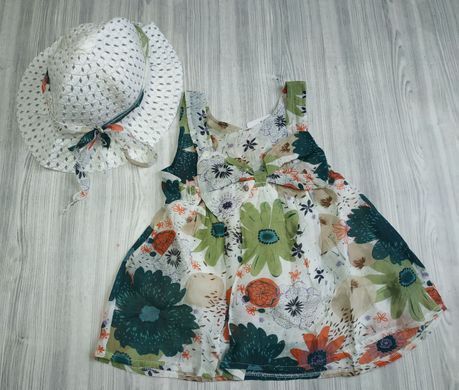 Комплект платье+шляпа Flowers CHB-2959, 80 см, 12 мес (80 см)