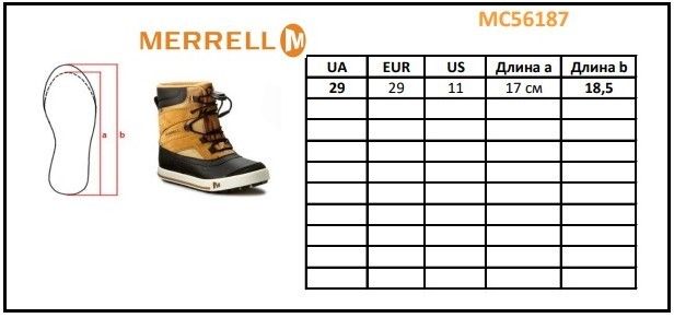 Ботинки утепленные Merrell, MC56187, 29, 29