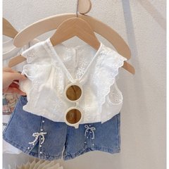 Комплект на літо для дівчинки блузка та шортики CHB-10084, CHB-10084, 120 см, 6 років (116 см)