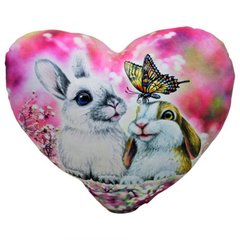 Подушка-сердечко "Кролики", 198782, один розмір