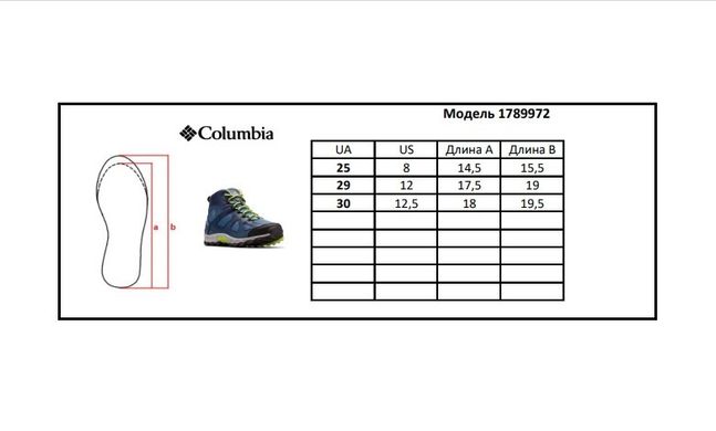 Ботинки водонепроницаемые Columbia, 1789972-433, 25, 25