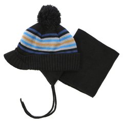 Комплект: шапка, манишка Peluche&Tartine, F16 ACC 75 EG Black, 3-5 лет, 52